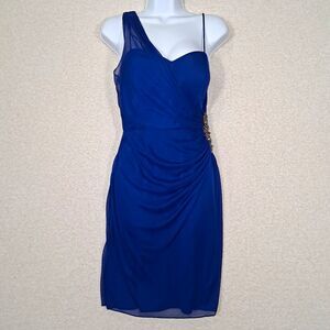 Vintage Cache 90s Y2k Beaded Ruched Evening Dress Sz 8 Glam Formal Event Guest